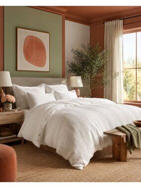 S20 | Quince Organic Airy Gauze Duvet Cover Set King Cal King Undyed NWOT